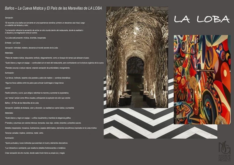 Lámina de concepto: baños, La Cueva Mística