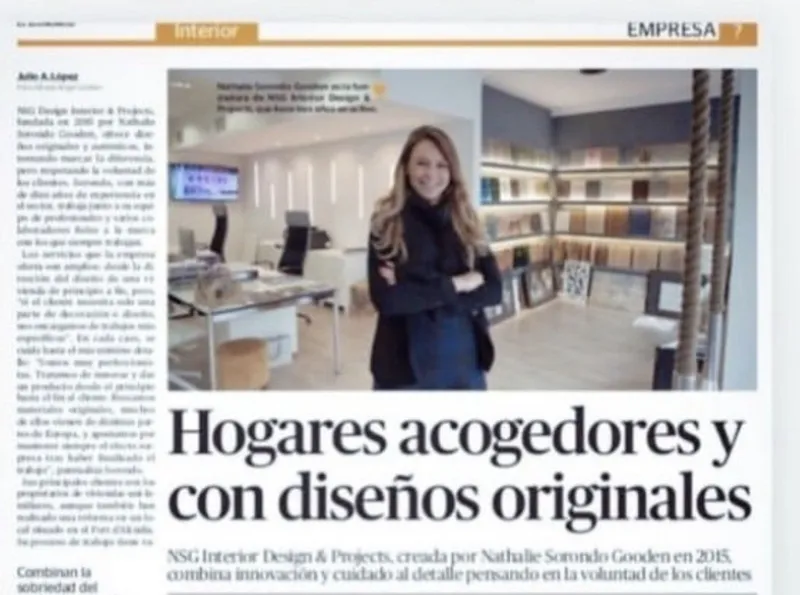 Recorte de El Económico: «Hogares acogedores y con diseños originales», con Nathalie en el estudio